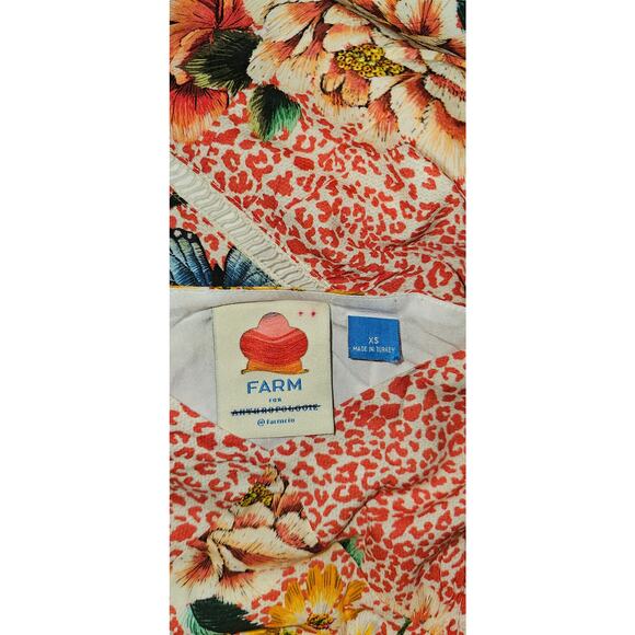 New Farm Rio for Anthropologie Verbena Midi Dress $198 X-SMALL Red Motif Floral - Picture 5 of 8